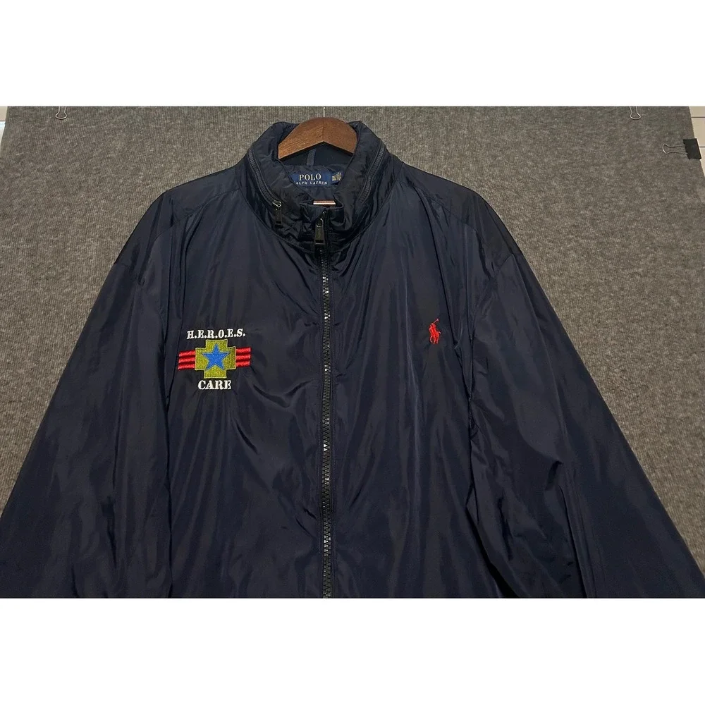 Polo ralph lauren hoodie lightweight waterproof mens blue size 3XLT logo